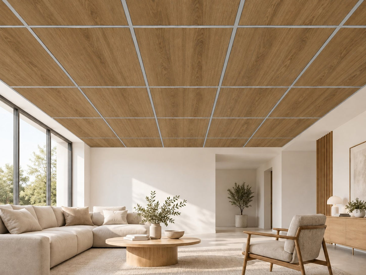 Dalle acoustique plafond suspendu bois – T15/T24