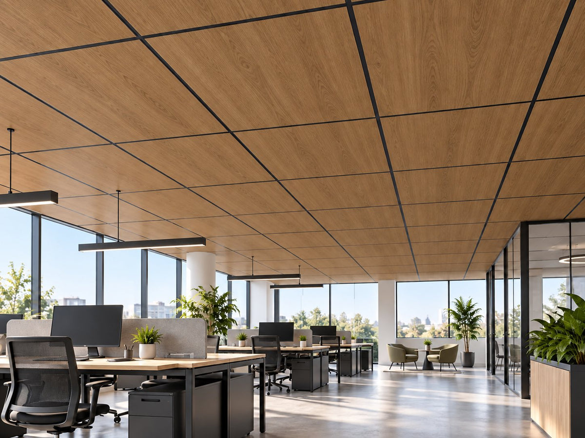 Dalle acoustique plafond suspendu bois – T15/T24