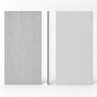 Dalle acoustique de plafond en bois, finition chêne blanchi, vues de face, dos et profil