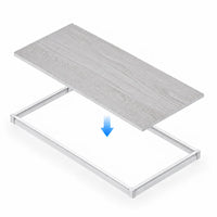 Dalle acoustique de plafond en bois, finition chêne blanchi, mise en place dans une ossature de plafond suspendu