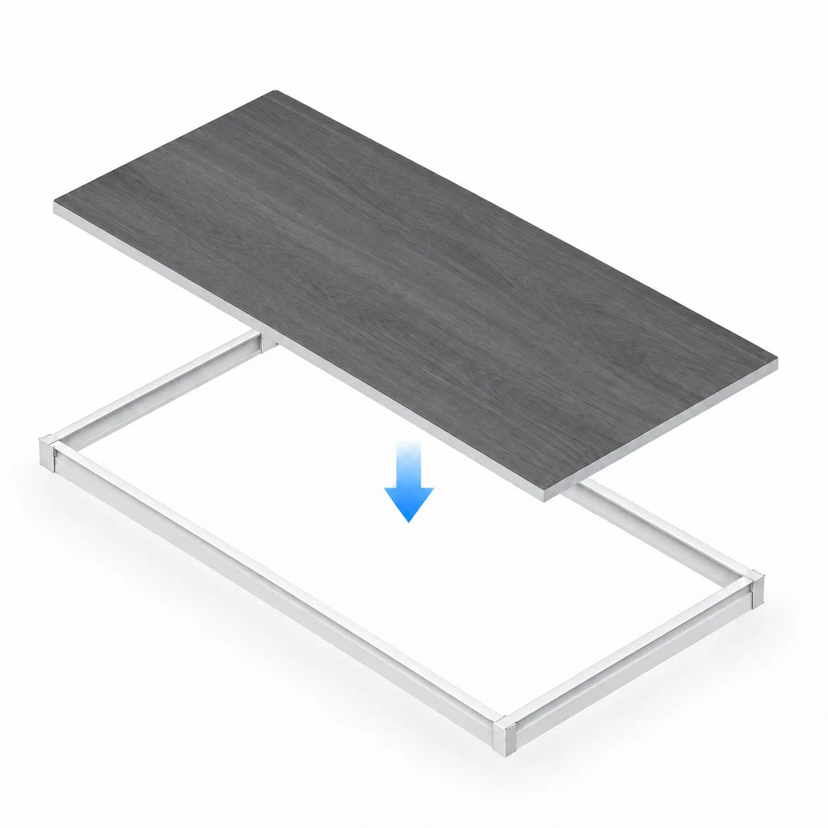 Dalle acoustique de plafond en bois, finition chêne gris foncé, mise en place dans une ossature de plafond suspendu