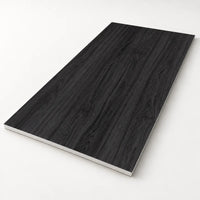 Dalle acoustique de plafond en bois, finition frêne noir, vue du produit