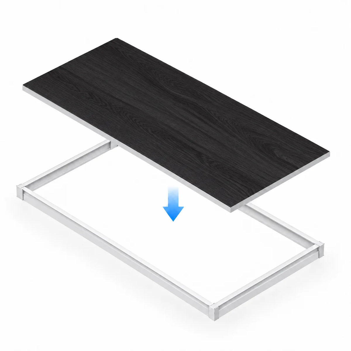 Dalle acoustique de plafond en bois, finition frêne noir, mise en place dans une ossature de plafond suspendu