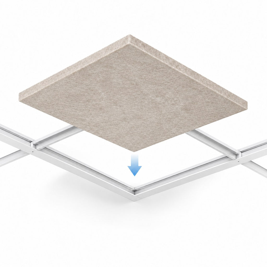 Dalle acoustique plafond en feutre PET – 60 × 60 cm