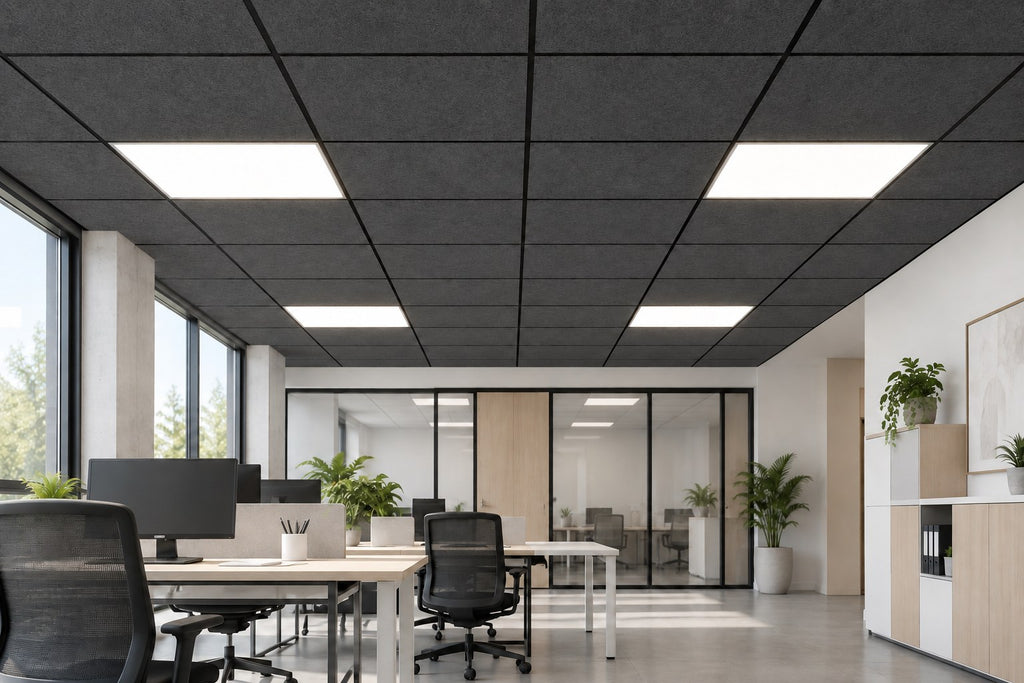 Dalle acoustique plafond en feutre PET – 60 × 60 cm