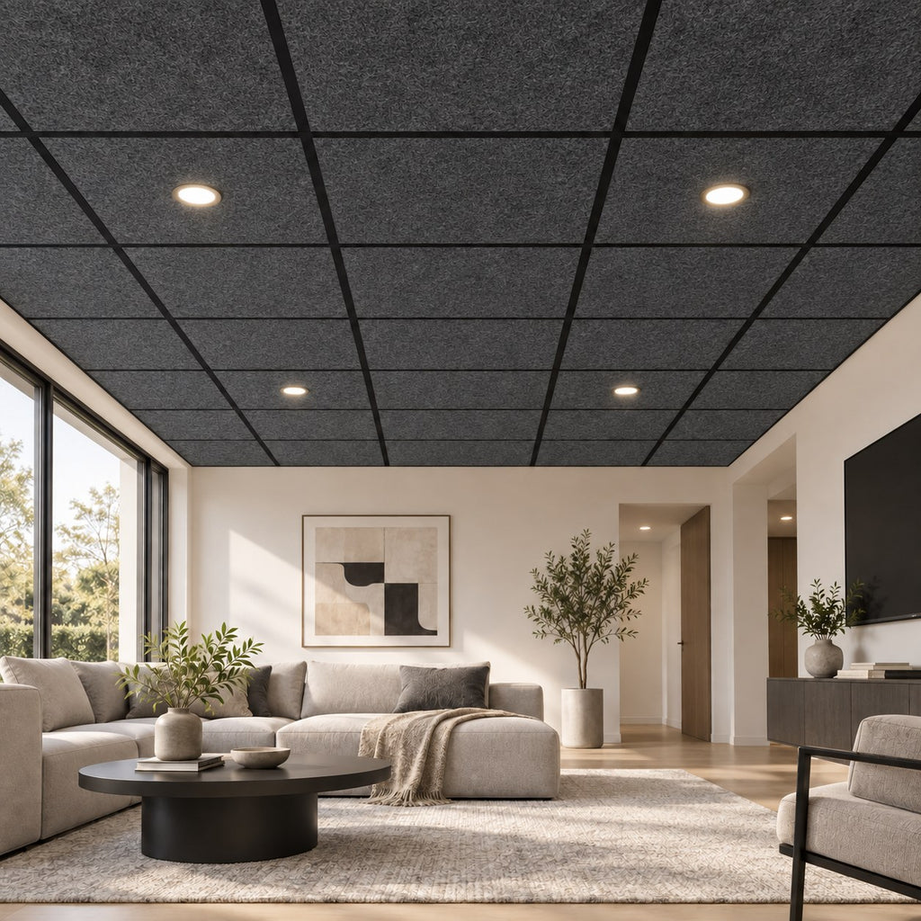 Dalle acoustique plafond en feutre PET – 60 × 60 cm