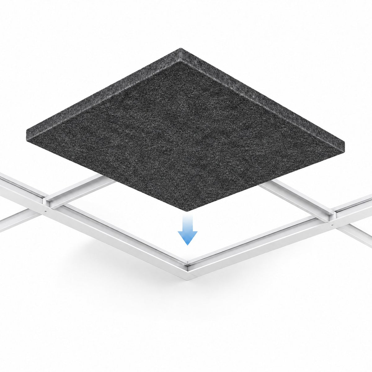 Dalle acoustique plafond en feutre PET – 60 × 60 cm