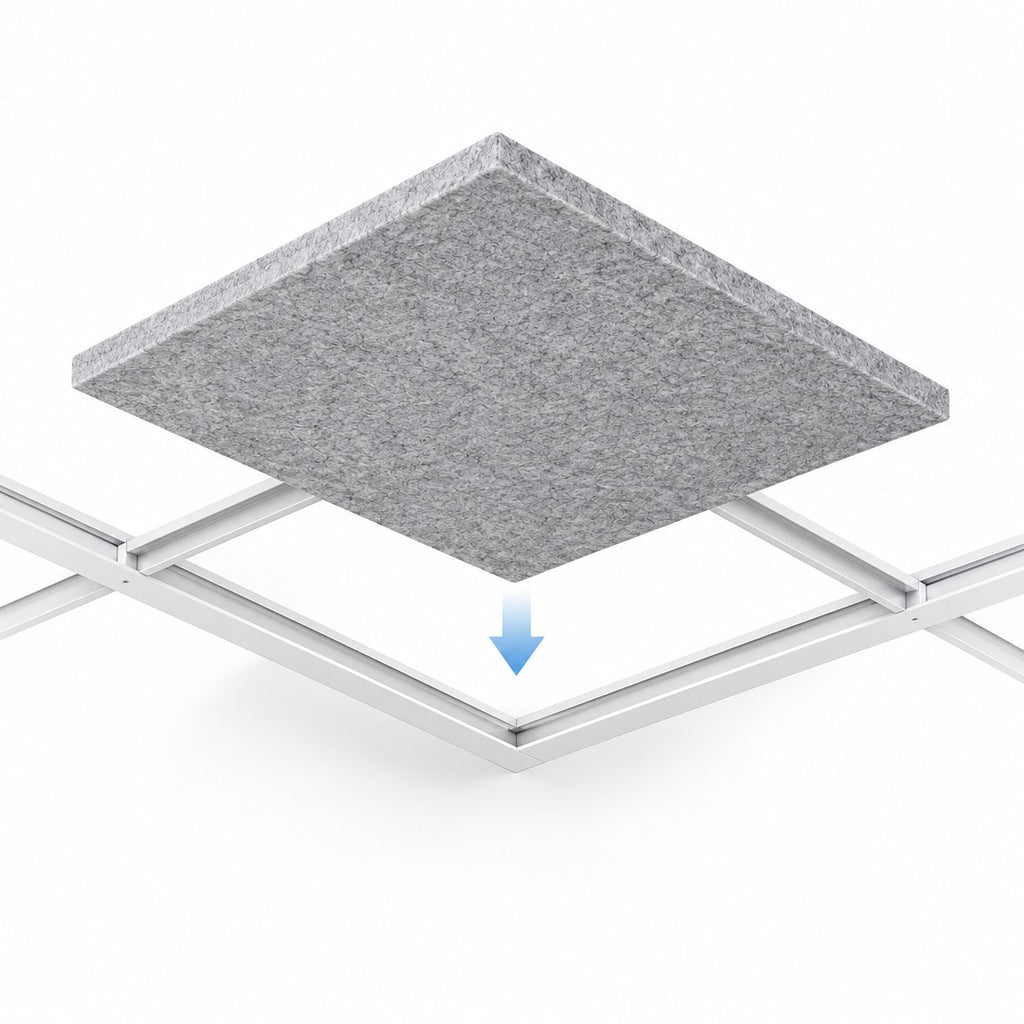 Dalle acoustique plafond en feutre PET – 60 × 60 cm