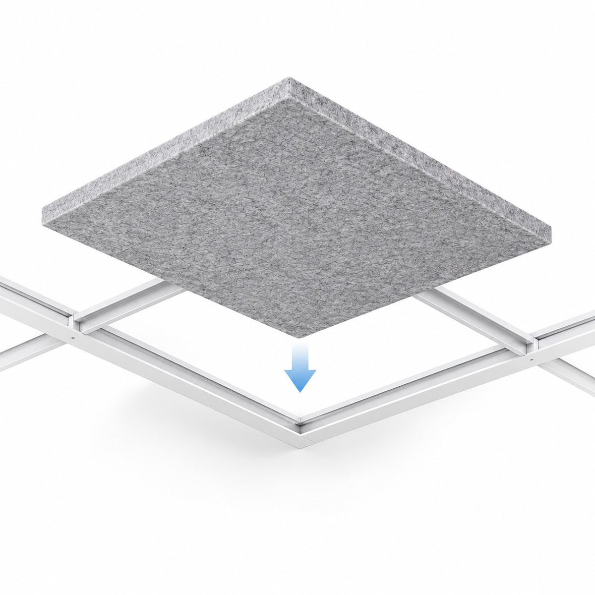 Dalle acoustique plafond en feutre PET – 60 × 60 cm