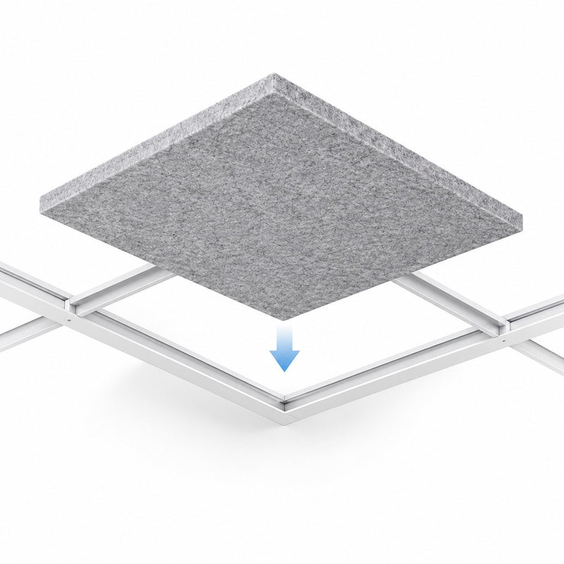 Dalle acoustique plafond en feutre PET – 60 × 60 cm