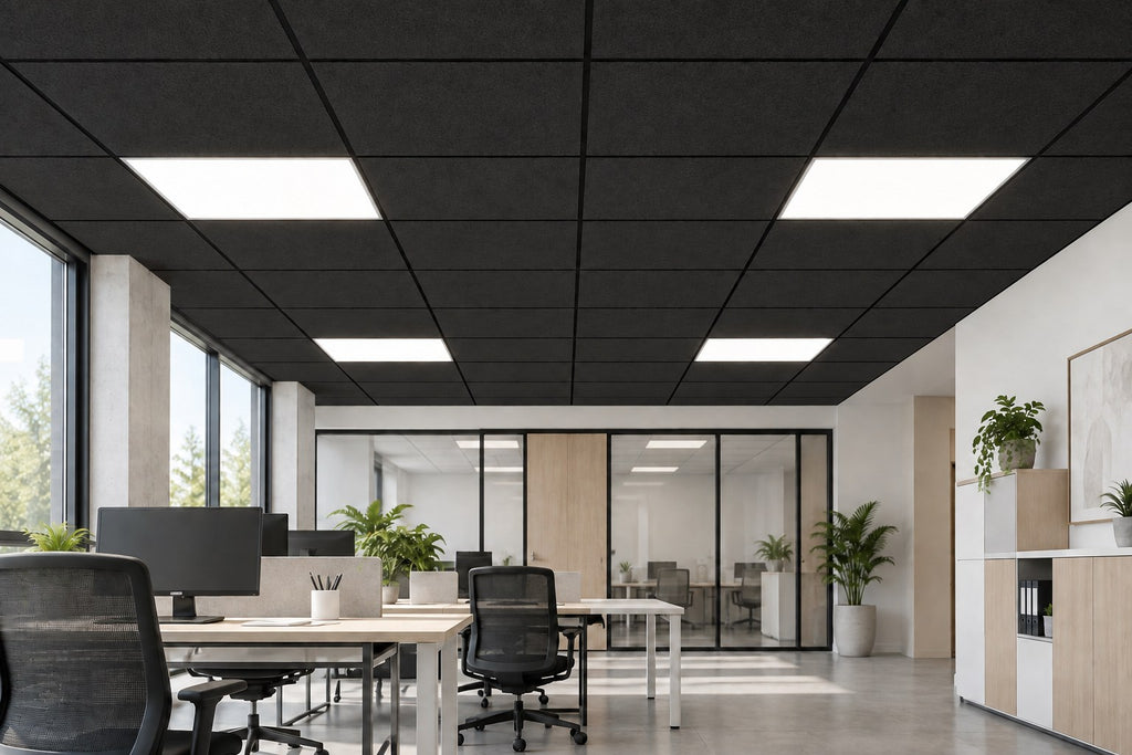 Dalle acoustique plafond en feutre PET – 60 × 60 cm