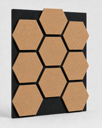 Profil du module acoustique hexagonal en liège sur support noir