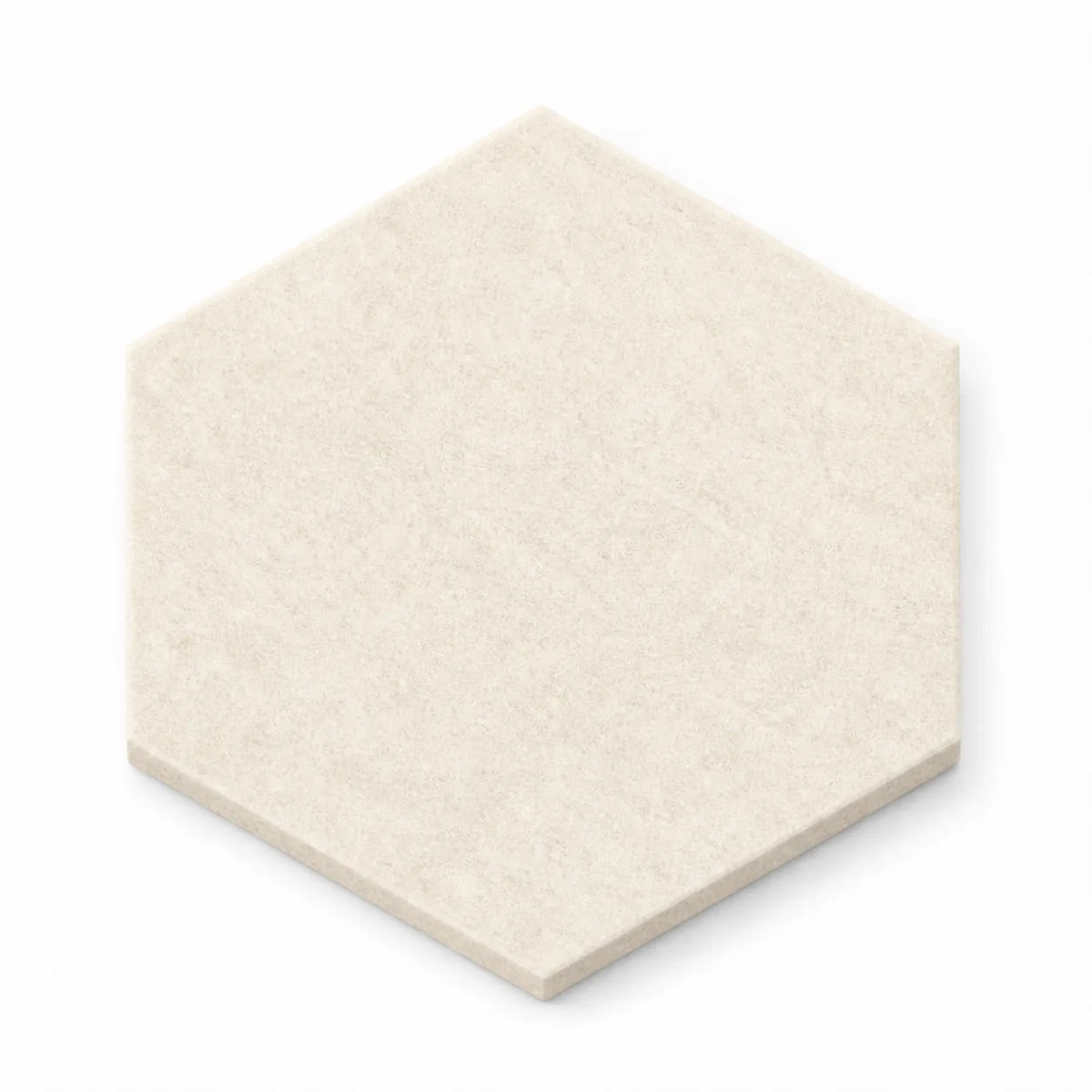 Texture et matière du panneau acoustique mural hexagonal – feutre pet couleur Écru