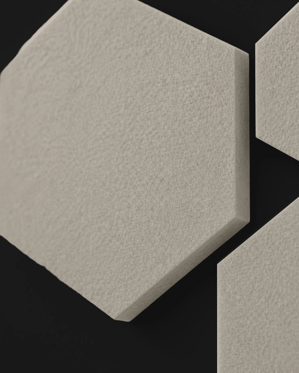Panneau acoustique mural hexagonal – Feutre PET — Écru — vue 3