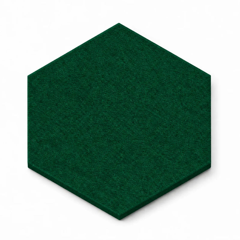Texture et matière du panneau acoustique mural hexagonal – feutre pet couleur Vert forêt