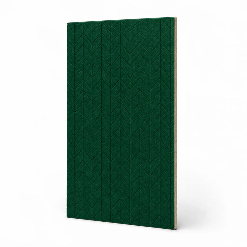 Texture et matière du panneau mural en feutre pet – chevrons couleur Vert forêt