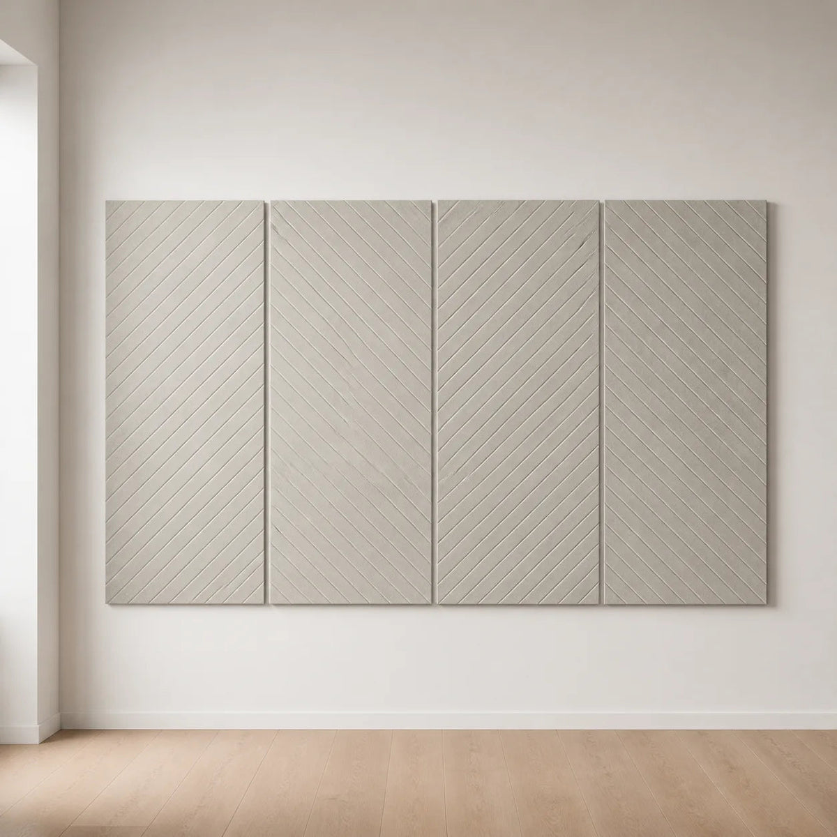 Panneau mural feutre pet diagonal en composition murale design