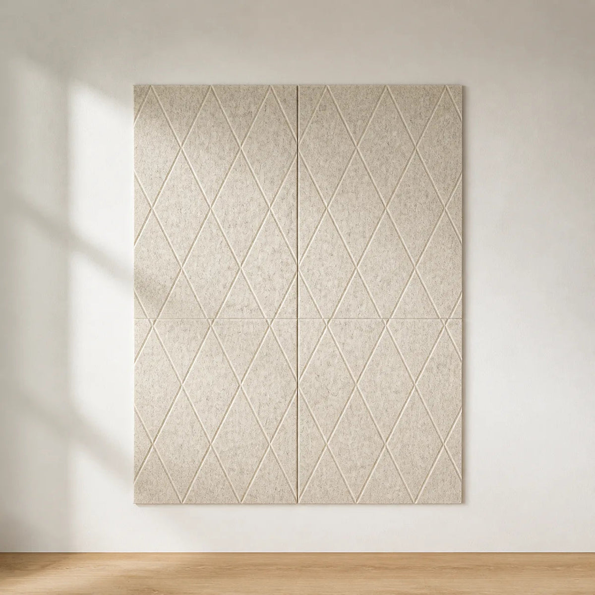 Panneau mural feutre pet grands losanges en composition murale design