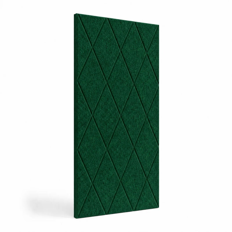 Texture et matière du panneau mural en feutre pet – grands losanges couleur Vert forêt