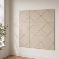 Panneau mural feutre pet grille losange en composition murale design