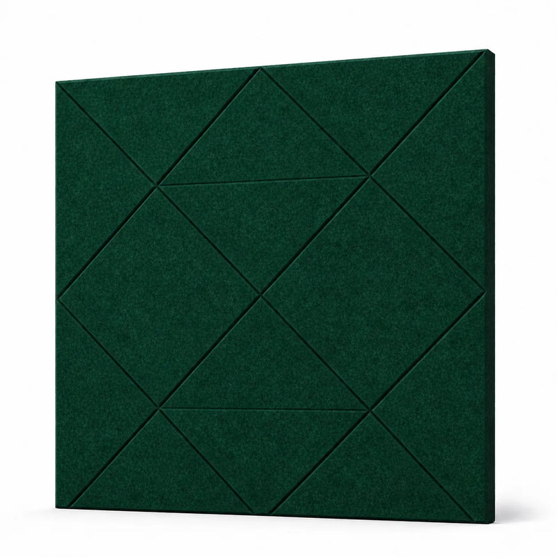 Texture et matière du panneau mural en feutre pet – grille losange couleur Vert forêt