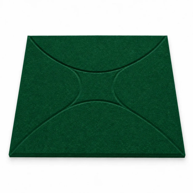 Texture et matière du panneau mural en feutre pet – motif orbit couleur Vert forêt