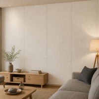Panneau mural en feutre PET – Petits losanges couleur Écru dans un intérieur contemporain