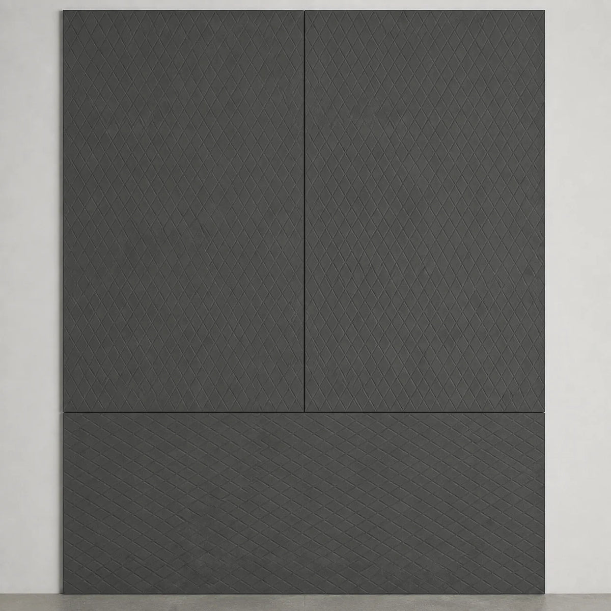 Panneau mural en feutre PET – Petits losanges — Graphite — vue 4