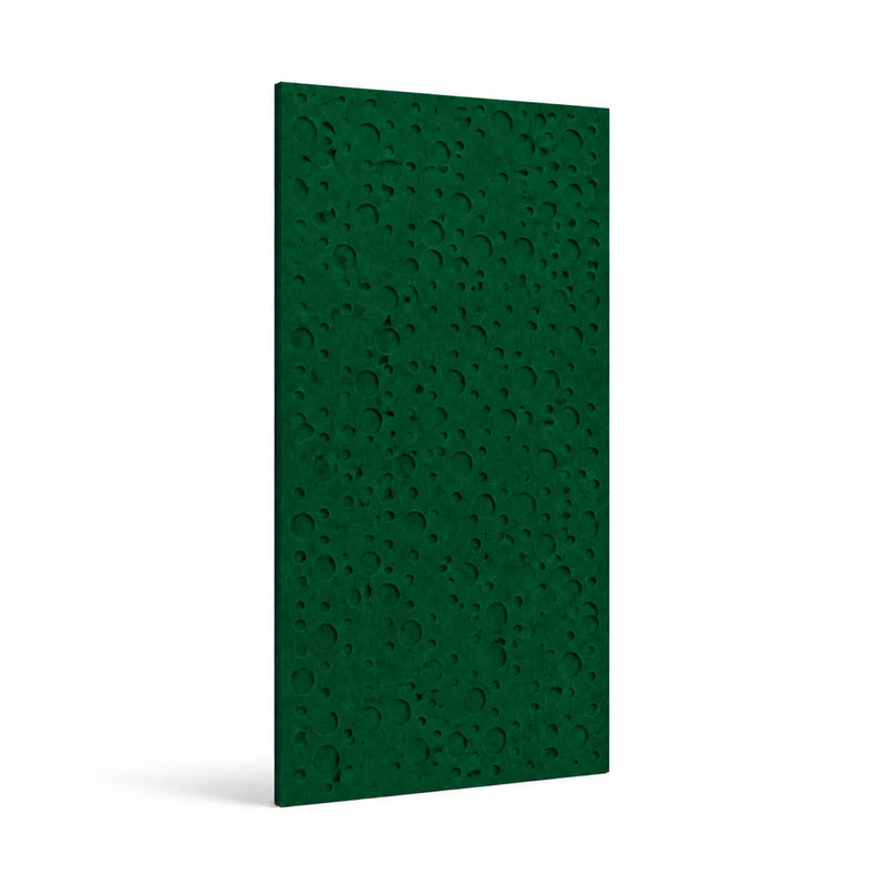 Texture et matière du panneau mural en feutre pet – motif pois couleur Vert forêt