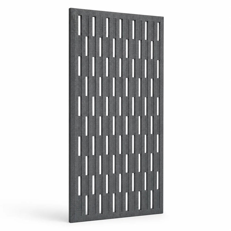 Panneau mural en feutre PET Rayures gris anthracite ajouré – vue produit