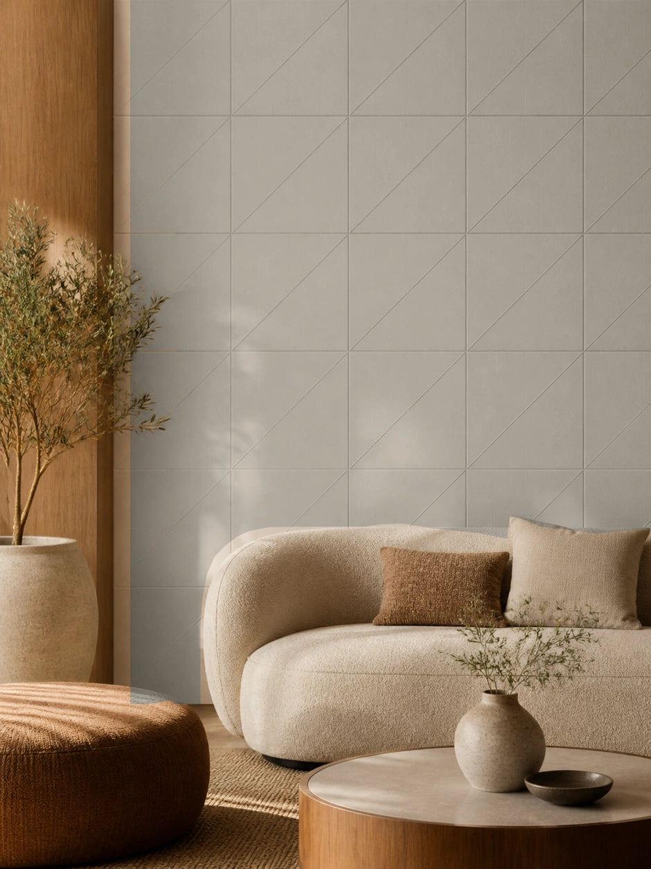 Panneau mural en feutre PET – Motif Tilt — Écru — vue 1