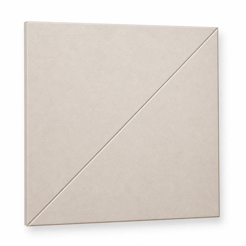 Texture et matière du panneau mural en feutre pet – motif tilt couleur Écru