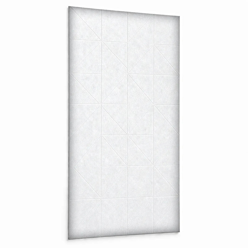 Panneau mural en feutre PET – Triangles couleur Blanc sur fond blanc