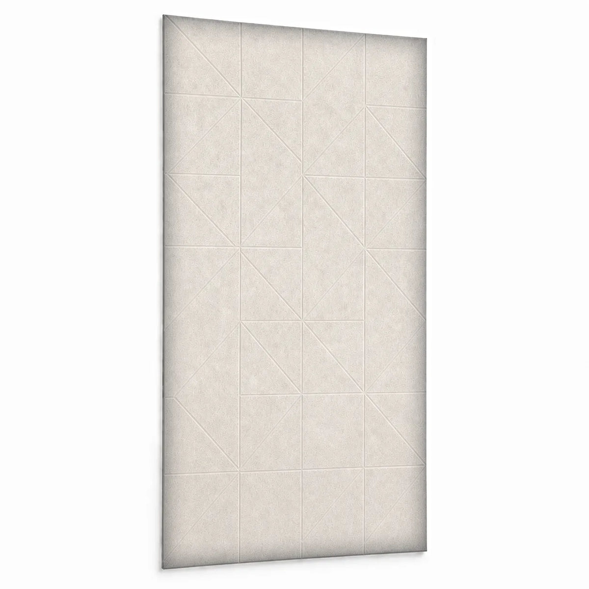 Panneau mural en feutre PET – Triangles couleur Écru sur fond blanc
