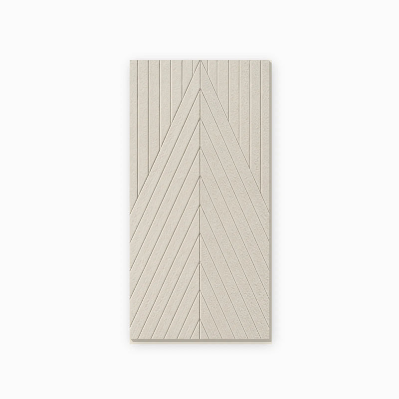 Panneau mural en feutre PET V-Line écru 30 x 60 cm sur fond blanc