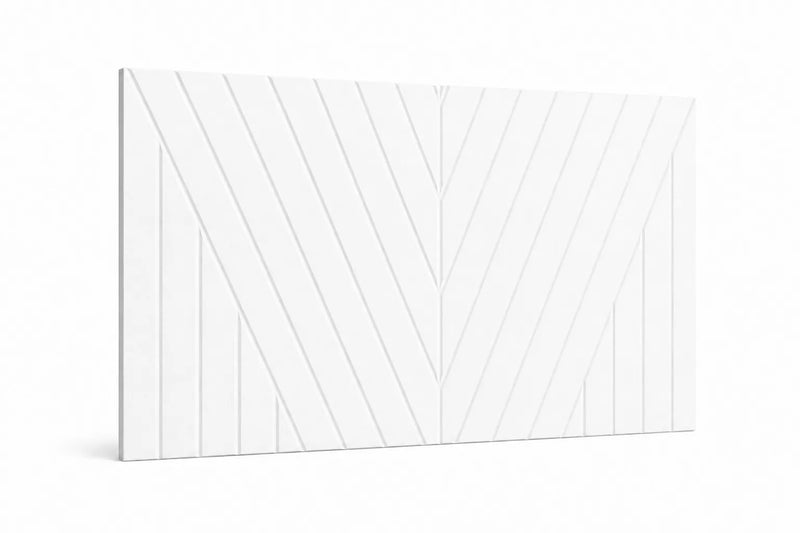Gros plan sur la texture du panneau mural en feutre PET V-Line couleur Blanc