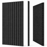 Panneau acoustique Wide finition Frêne graphite, vues de face, profil et dos