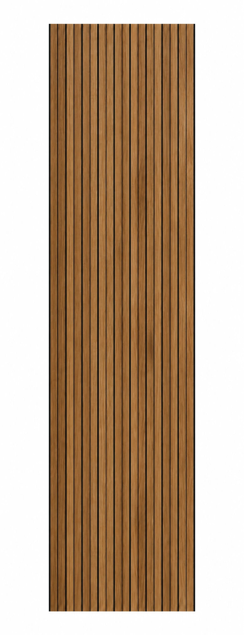 Vorderansicht des PREMIUM-Akustikpaneels in Eiche Bronze, Format 240 × 60 cm