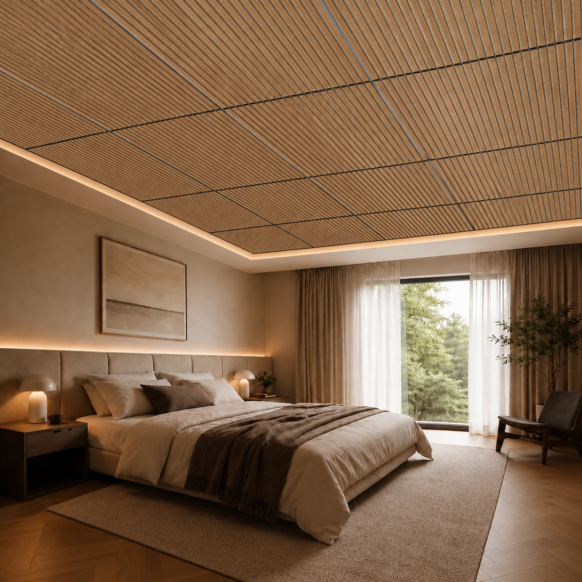 Dalle de plafond à tasseaux bois – Dos WWCB